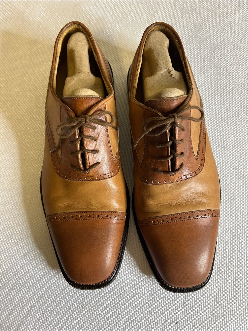 Johnston & Murphy Cellini Two Tone Oxford Shoe Size 10.5 M - Picture 1 of 12